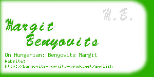 margit benyovits business card